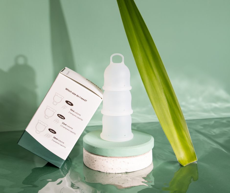 Menstrual cup in different sizes 