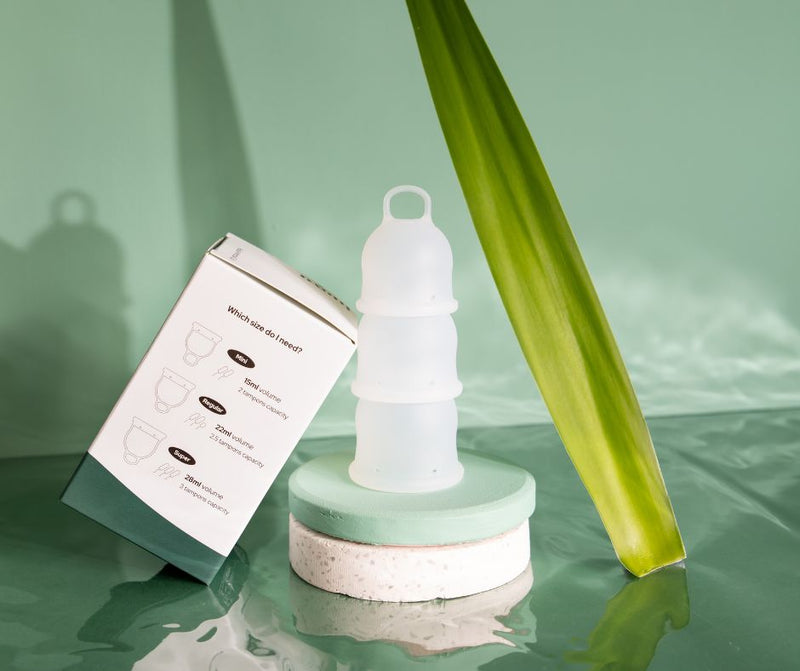 Menstrual cup in different sizes 
