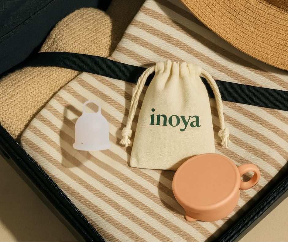 Inoya period cup in a suitcase