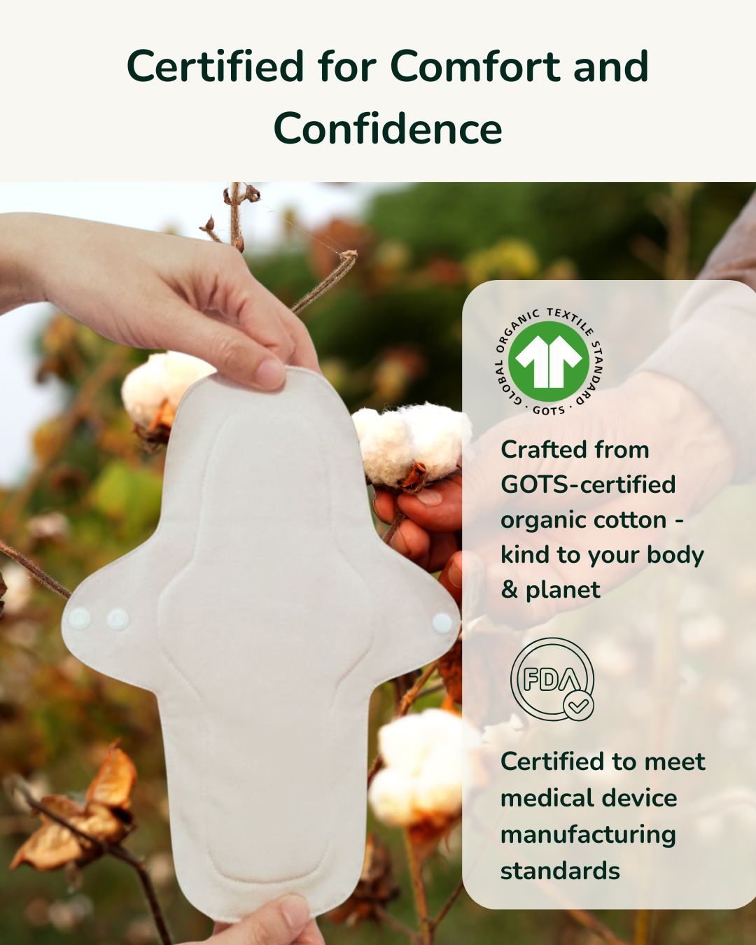 Inoya organic cotton reusable pads