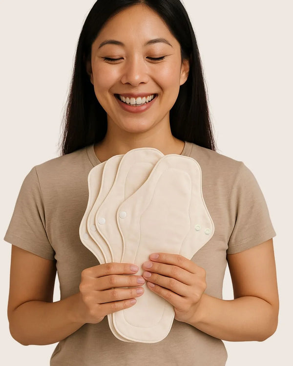 Inoya reusable organic cotton pad bundle with three pads.